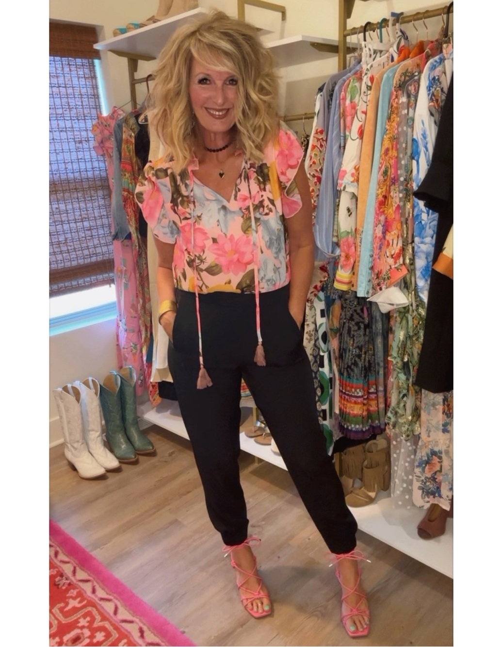 a new day Bright Pink Lace-Up Strappy Heeled Sandals